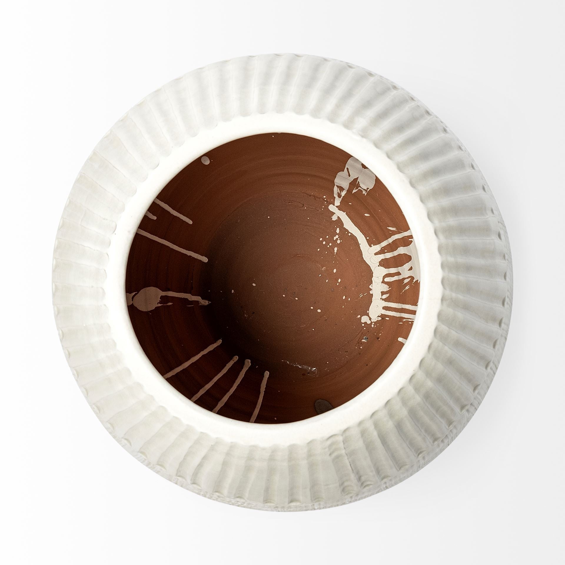 29" White Cylinder Ceramic Floor Vase-Vases-DECOROLALA