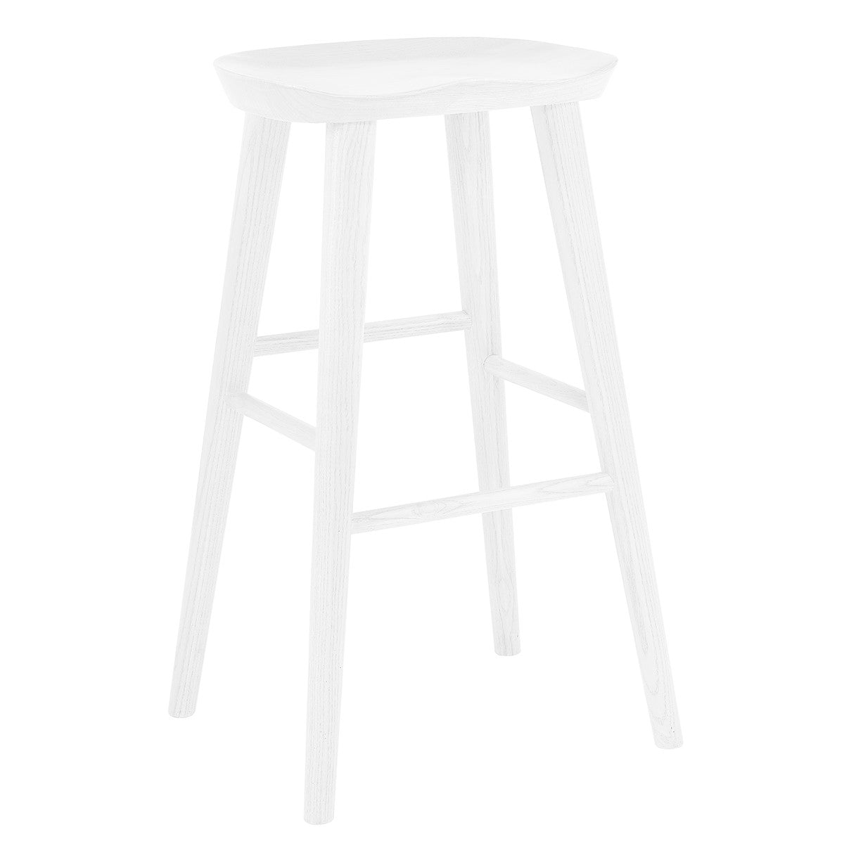 29" White Manufactured Wood Backless Bar Height Bar Chair-Bar Chairs-DECOROLALA