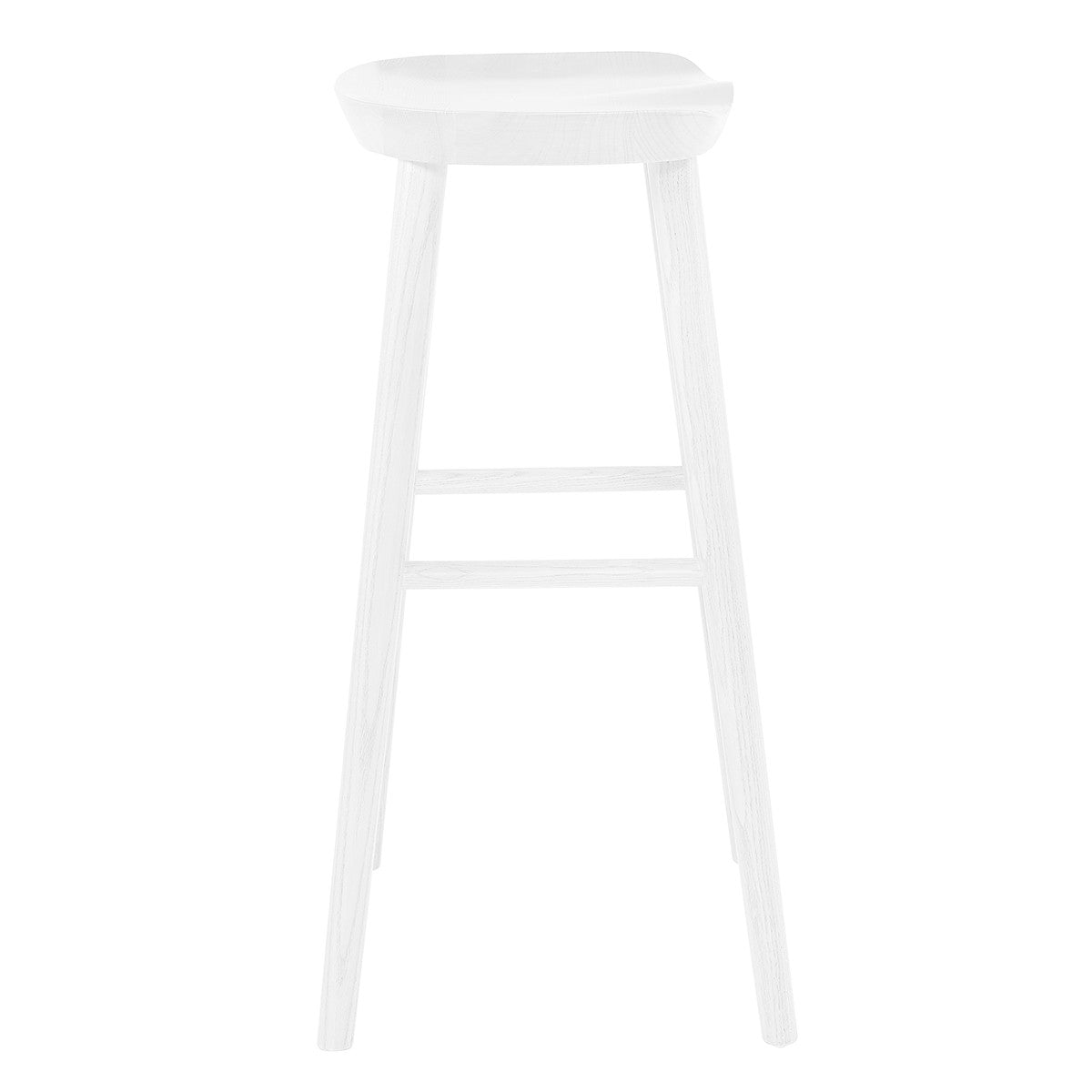 29" White Manufactured Wood Backless Bar Height Bar Chair-Bar Chairs-DECOROLALA