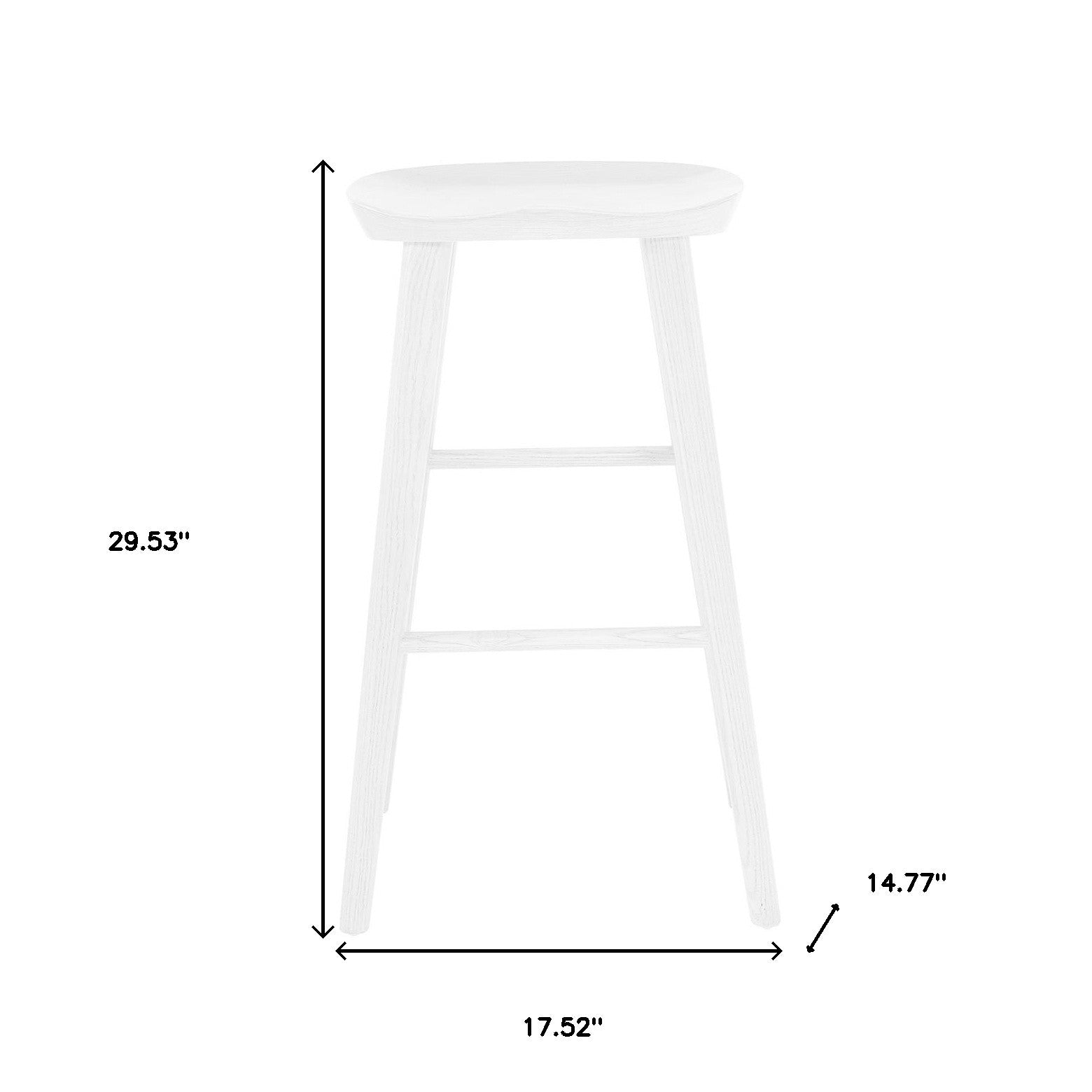29" White Manufactured Wood Backless Bar Height Bar Chair-Bar Chairs-DECOROLALA
