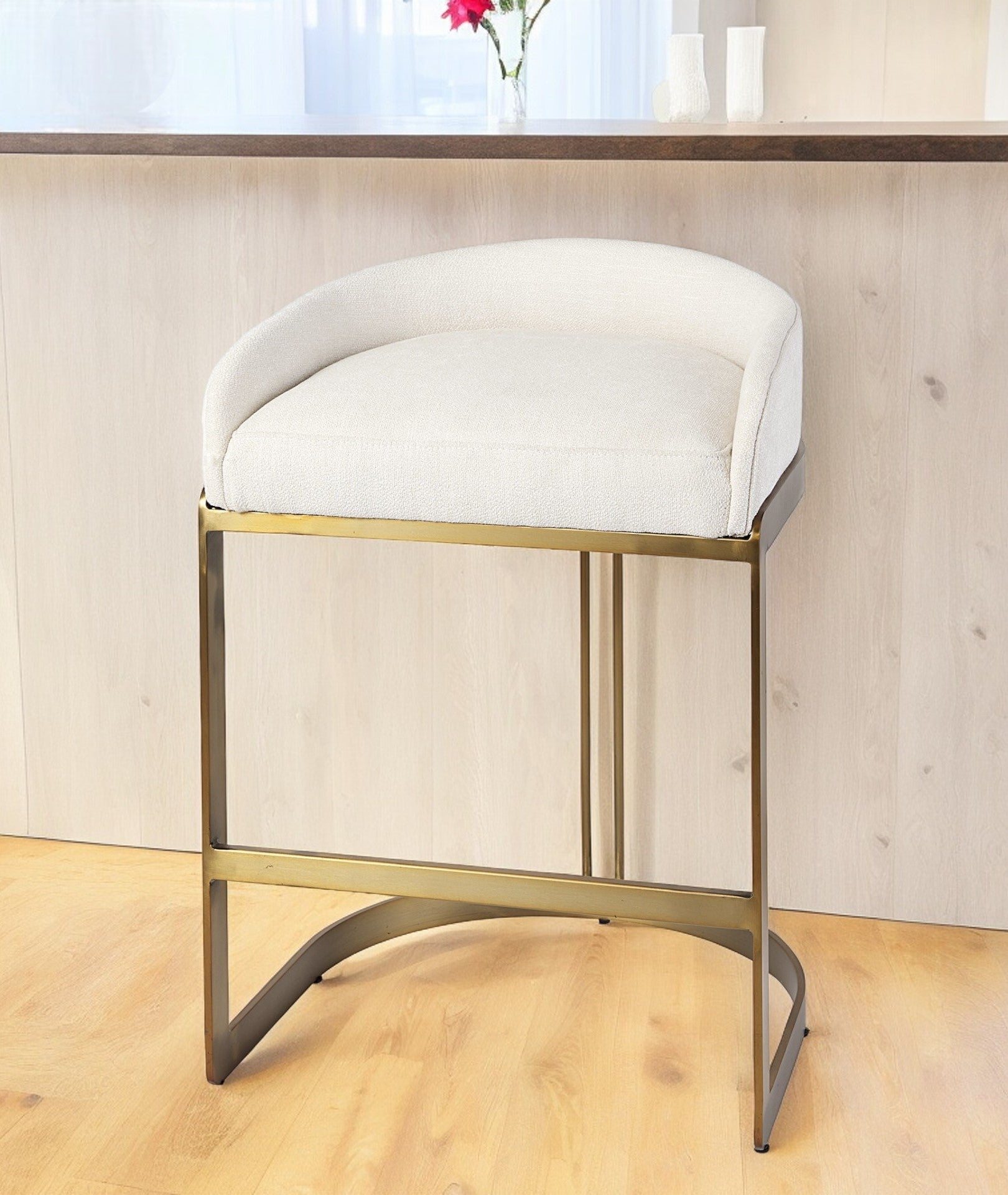 29" White Nickel Low back Bar Chair-Bar Chairs-DECOROLALA