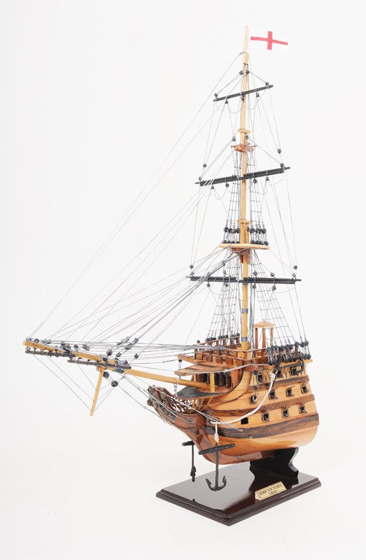 29" Wood Brown HMS Victory Bow Section Hand Painted Decorative Boat-Sculptures-DECOROLALA