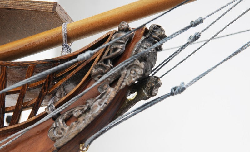 29" Wood Brown HMS Victory Bow Section Hand Painted Decorative Boat-Sculptures-DECOROLALA