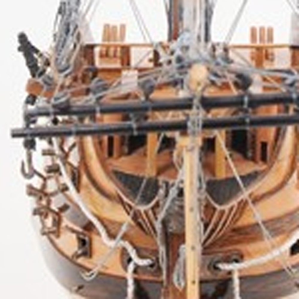 29" Wood Brown HMS Victory Bow Section Hand Painted Decorative Boat-Sculptures-DECOROLALA