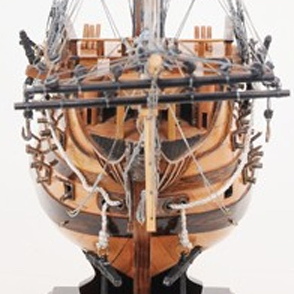 29" Wood Brown HMS Victory Bow Section Hand Painted Decorative Boat-Sculptures-DECOROLALA