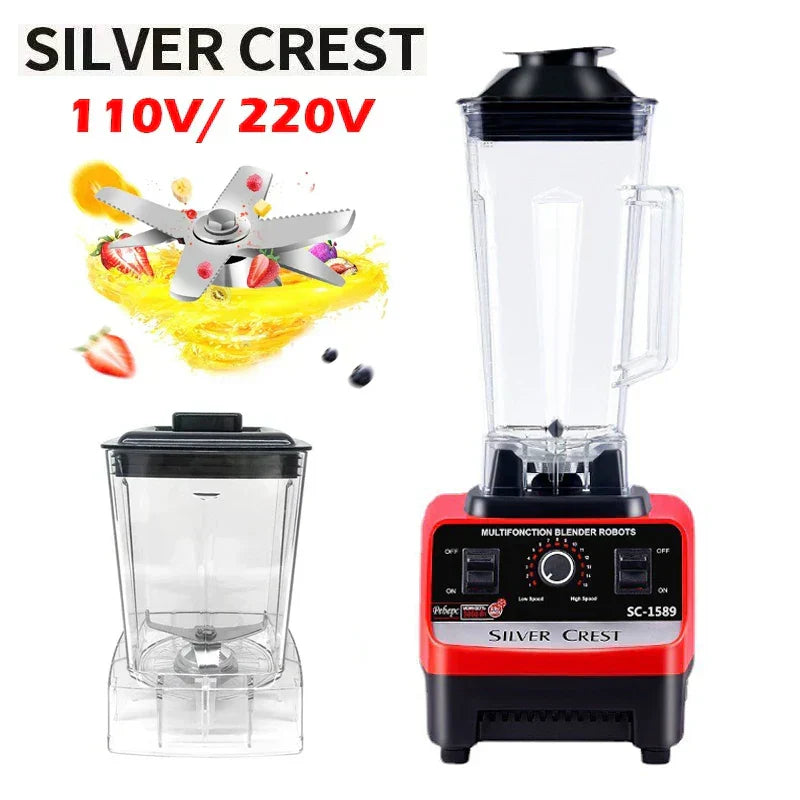 2L Electric Fruit & Food Blender - 15-Speed with Automatic Pulp Ejection-Food Mixers & Blenders-DECOROLALA