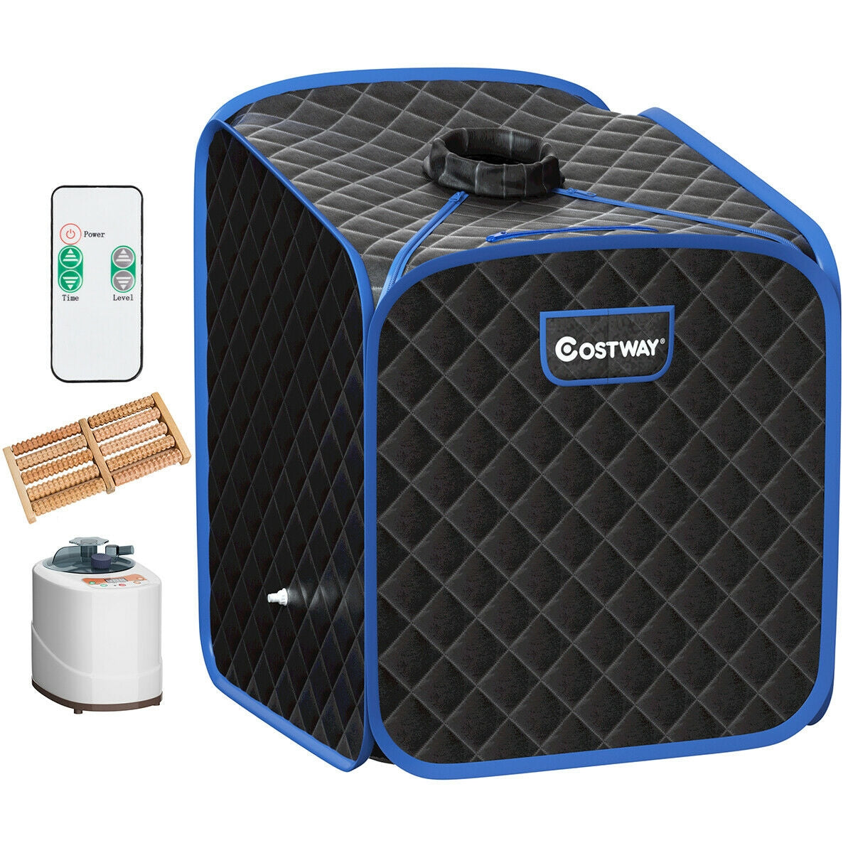 2L Portable Folding Steam Sauna Spa-Black-Saunas-DECOROLALA