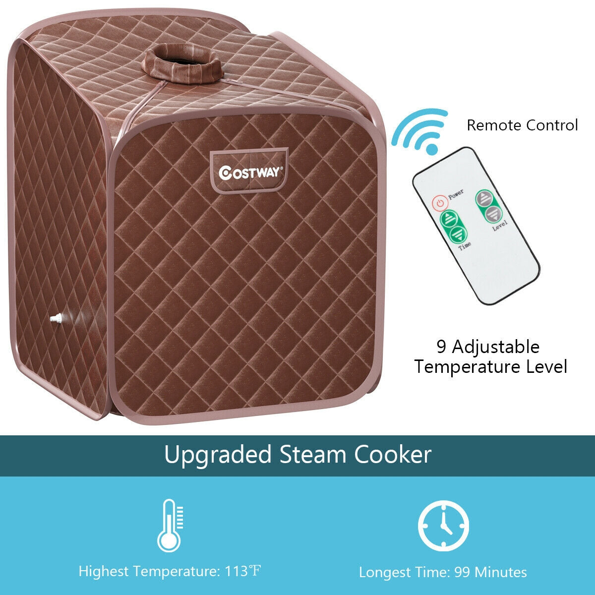 2L Portable Folding Steam Sauna Spa-Coffee-Saunas-DECOROLALA