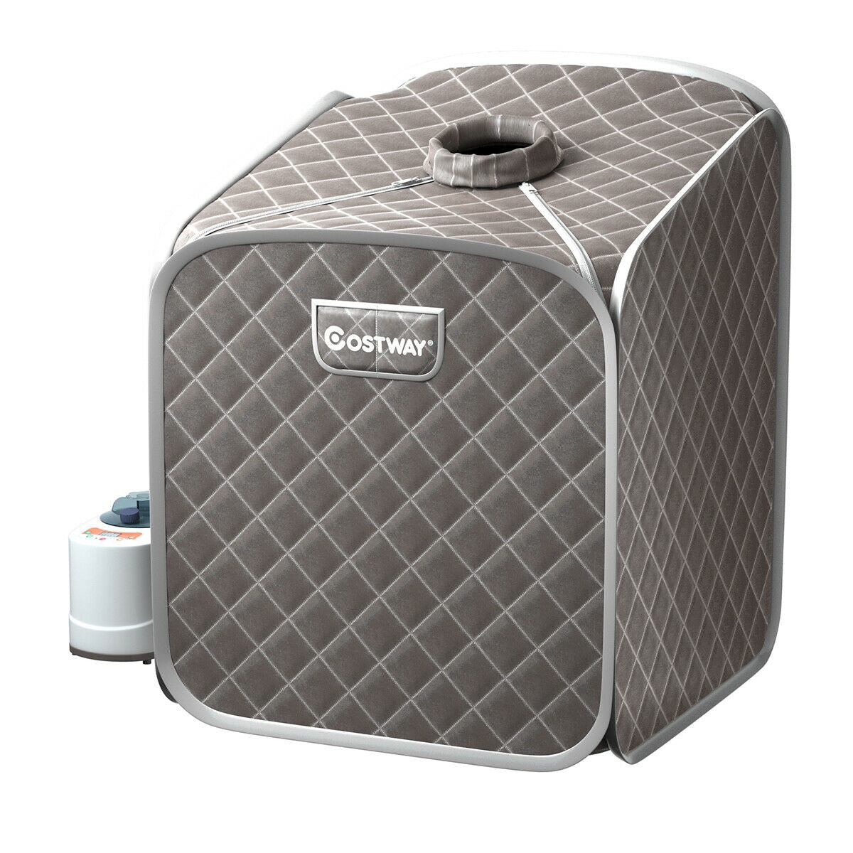 2L Portable Folding Steam Sauna Spa-Gray-Saunas-DECOROLALA