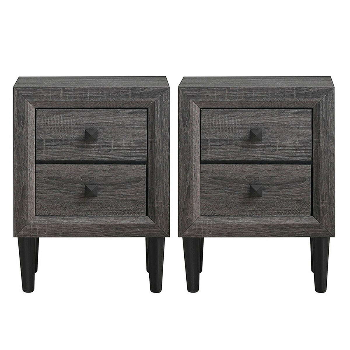 2PCS Nightstand W/2 Drawer Multipurpose-Nightstands-DECOROLALA