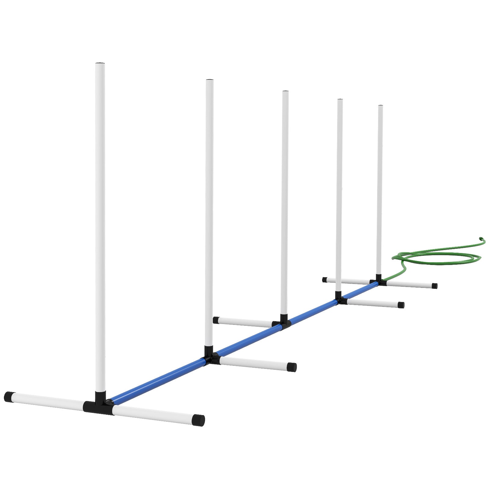 2PCs Dog Agility Kit with Weave Poles, Spray Water Tube, Whistle, Carry Bag, White-Dogs-DECOROLALA