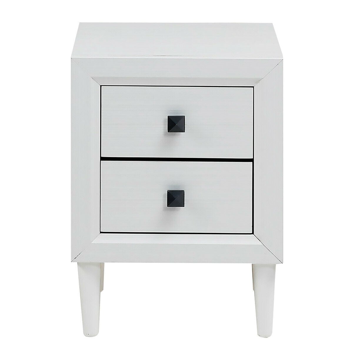 2Pcs Multipurpose Retro Nightstand with 2 Drawers-White-Nightstands-DECOROLALA