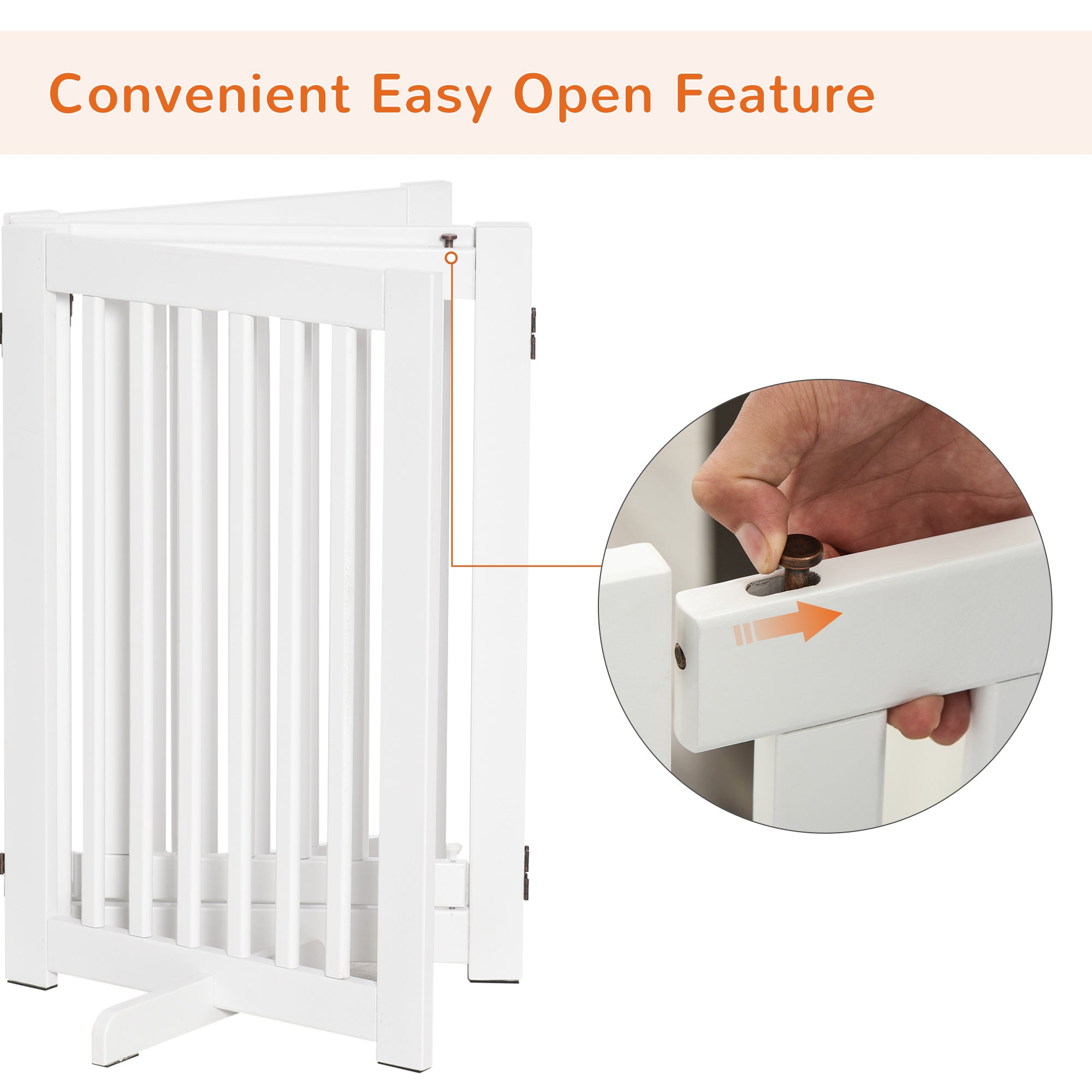 Barrière autoportante en bois pour animaux, barrière intérieure pour chiens, clôture pliable à enjamber pour passage de porte, barrière de sécurité avec portillon ouvrant