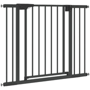 Baby Gate, Pet Safety Gate Pressure Fit, 30"-40" Wide with Two-Way Open, Auto-Close for Stair, Doorways, Hallways, Black