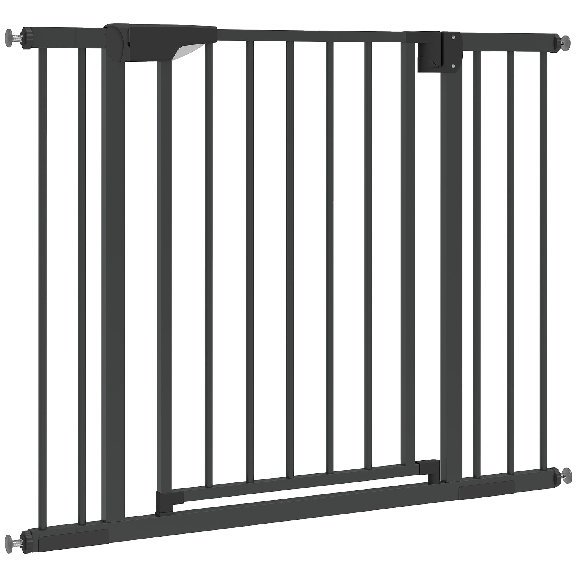 Baby Gate, Pet Safety Gate Pressure Fit, 30"-40" Wide with Two-Way Open, Auto-Close for Stair, Doorways, Hallways, Black