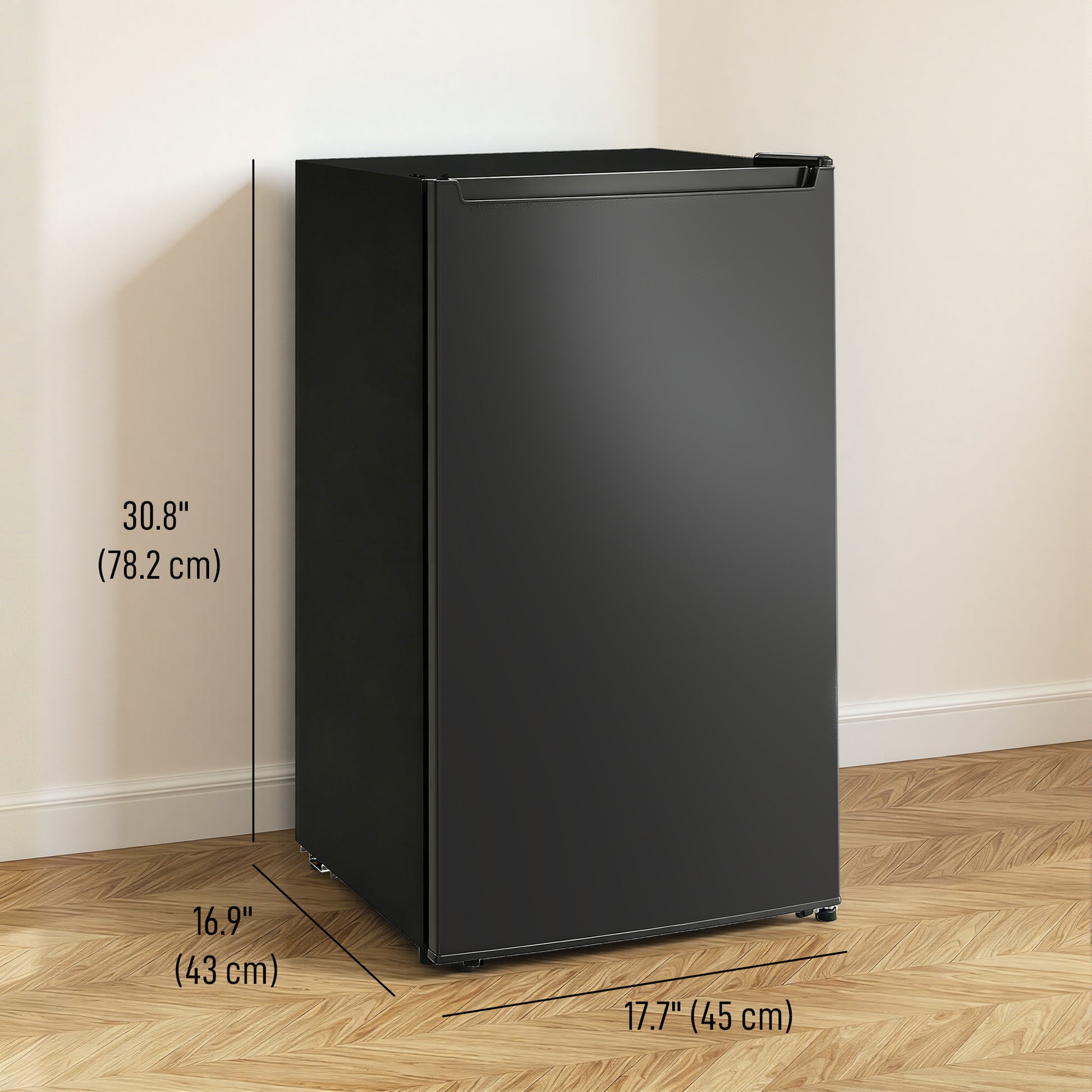 2.1 Cu. Ft. Compact Freezer, Reversible Door, Adjustable Temp, Black-DECOROLALA