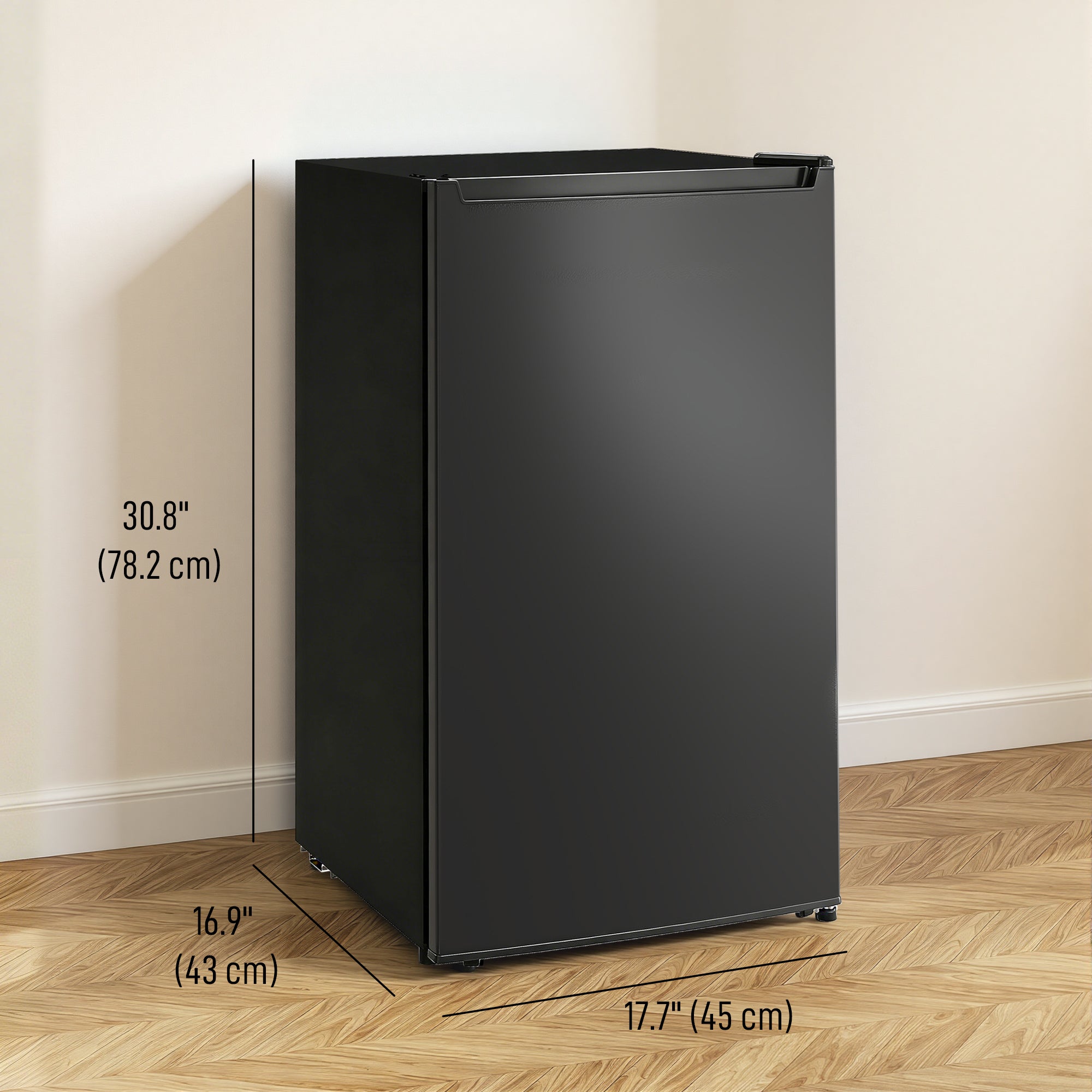 2.1 Cu. Ft. Compact Freezer, Reversible Door, Adjustable Temp, Black-DECOROLALA