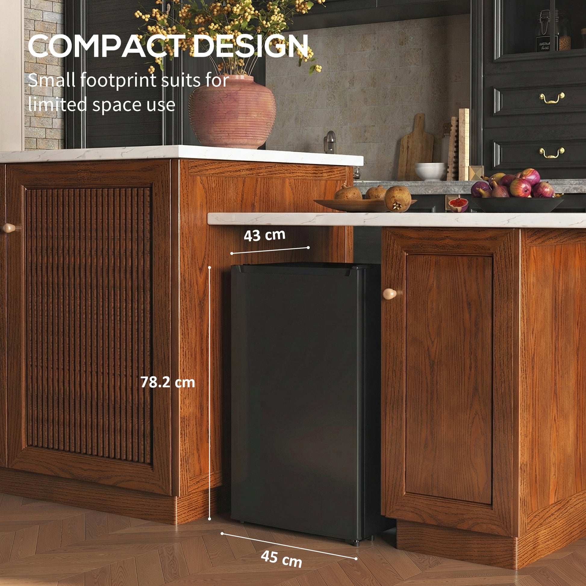 2.1 Cu. Ft. Compact Freezer, Reversible Door, Adjustable Temp, Black-DECOROLALA