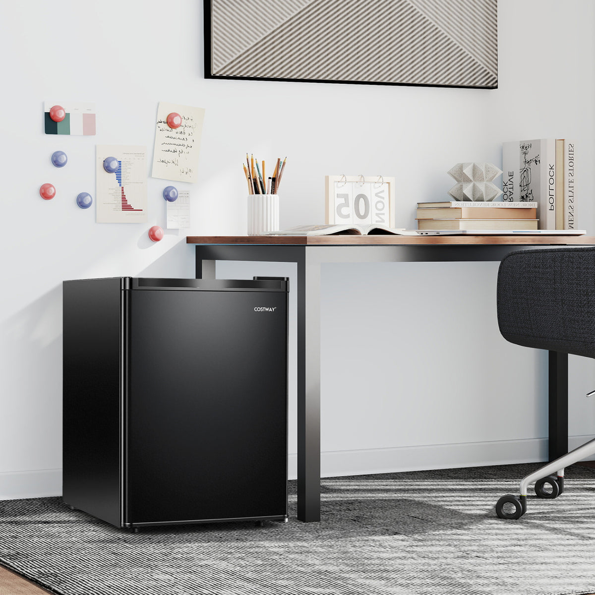2.1 Cu.Ft Small Freezer with Reversible Single Door Energy Saving-Black-Refrigerators-DECOROLALA