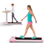 2.25 HP Walking Pad with LED Display and Remote Control-Pink-Treadmills-DECOROLALA