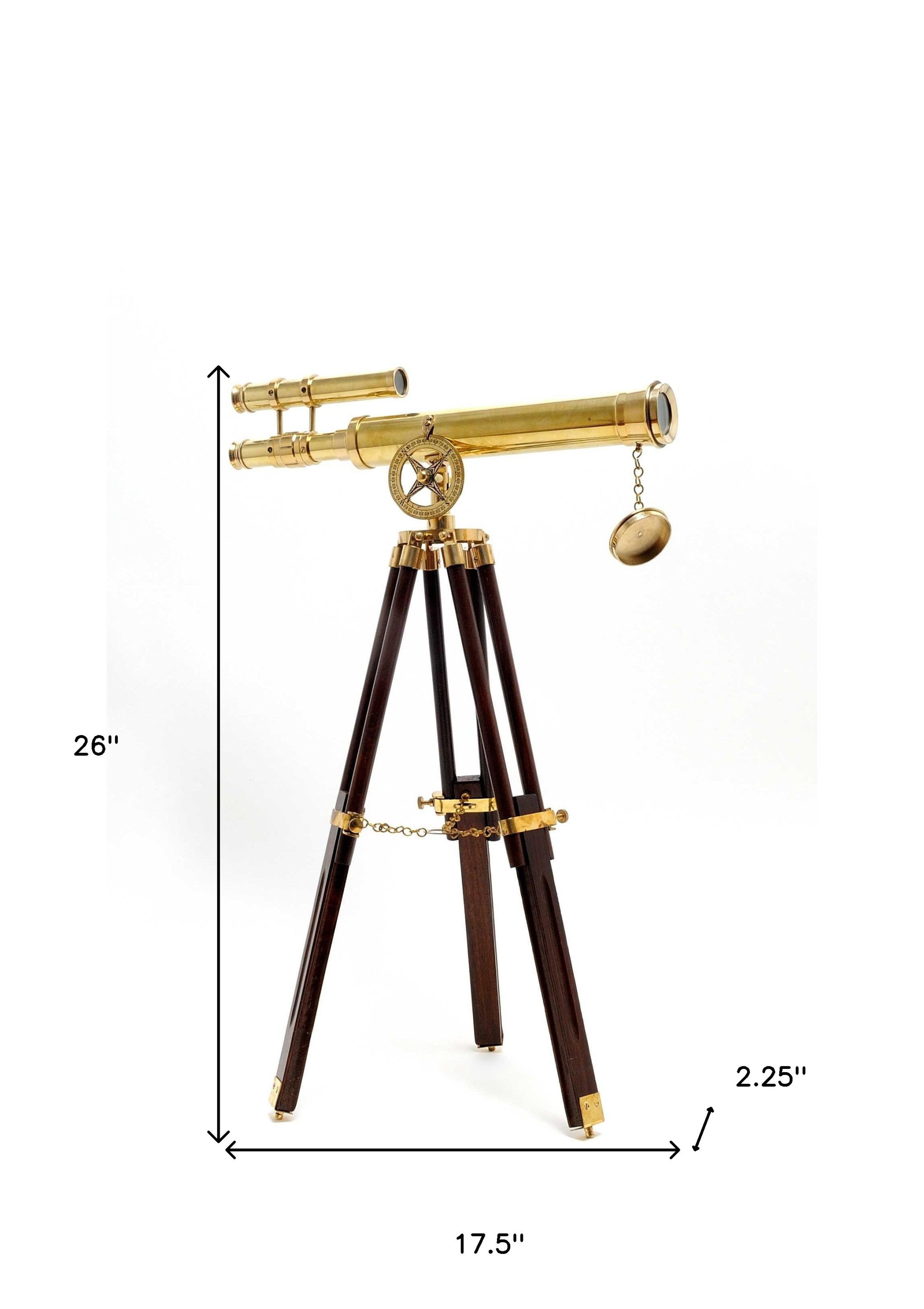 2.25" X 17.5" X 26" Telescope With Stand-Sculptures-DECOROLALA
