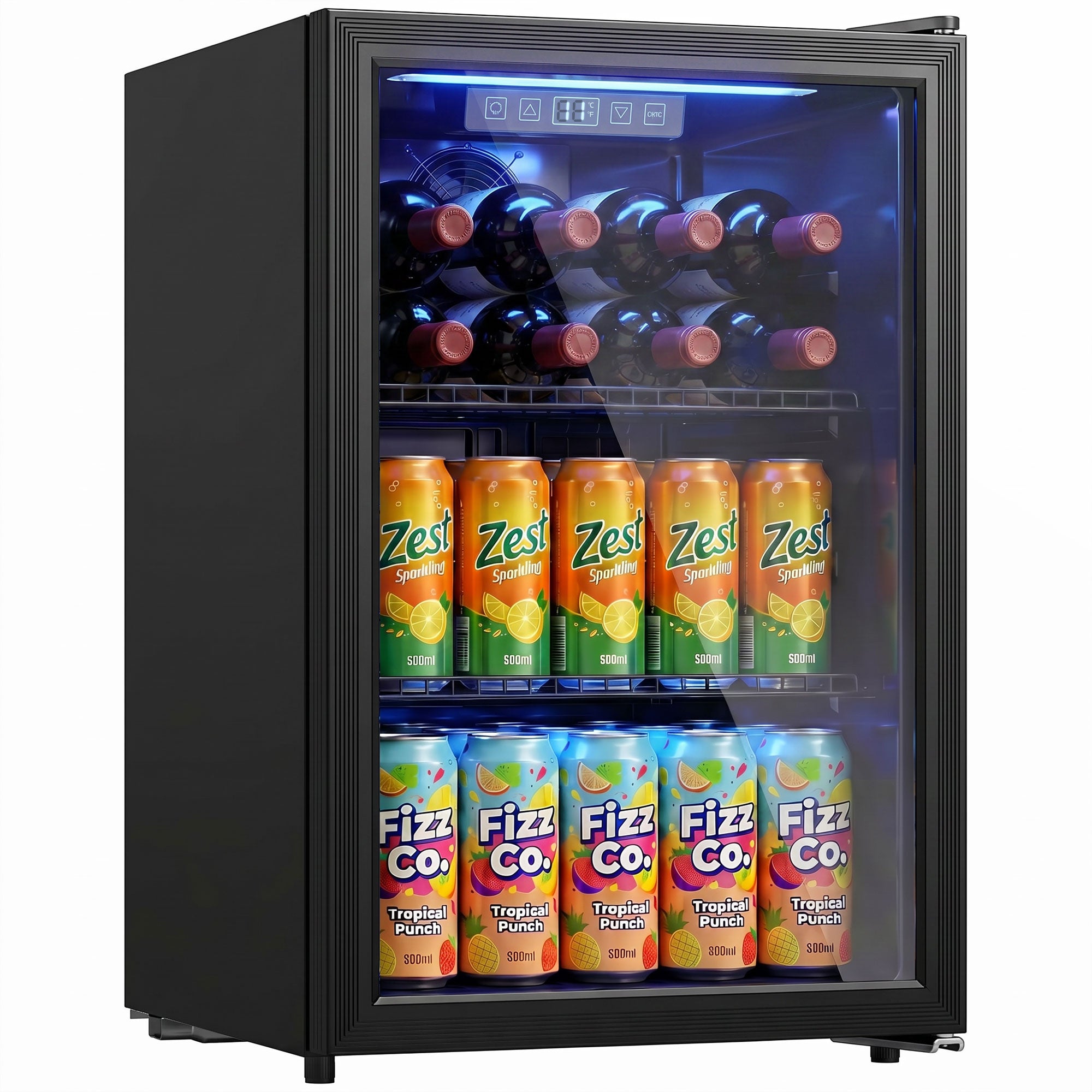 2.4 Cu.Ft Beverage Refrigerator - 70 Can Fridge Cooler Black-Home Furnishings > Appliances > Small¬†Kitchen¬†Appliances-DECOROLALA