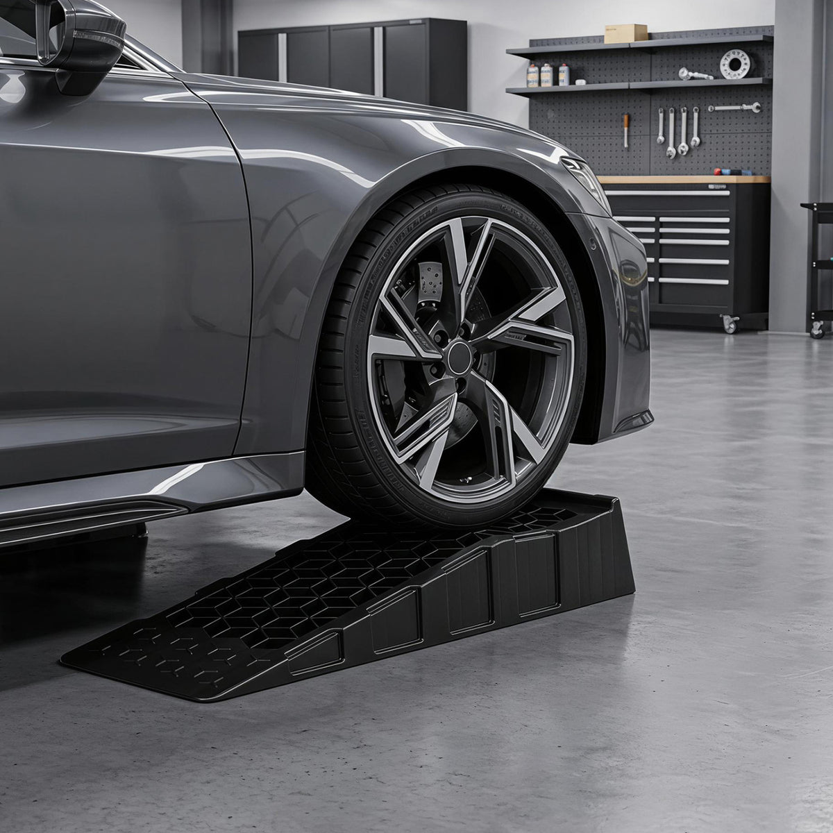 2.5" Low Profile Car Service Ramps - 22,000 lbs GVW, 2-Pack Black-Garages-DECOROLALA