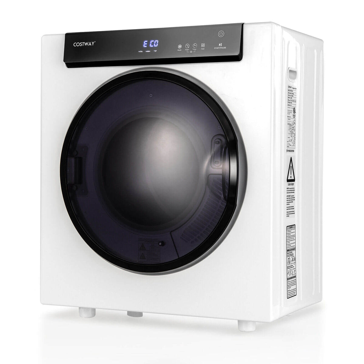 2.6 Cu.ft Compact Clothes Dryer with Touch Panel and 2 Modes-White-Dryers-DECOROLALA