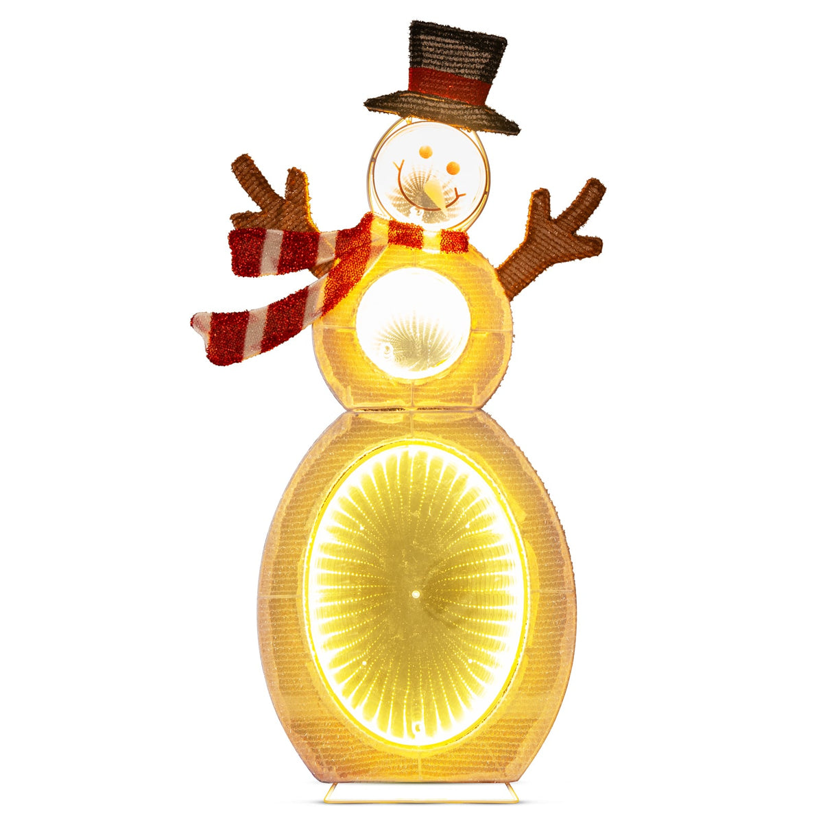 2.6 Feet Lighted Snowman with LED Lights and Metal Stand-Christmas Decorations & Accessories-DECOROLALA