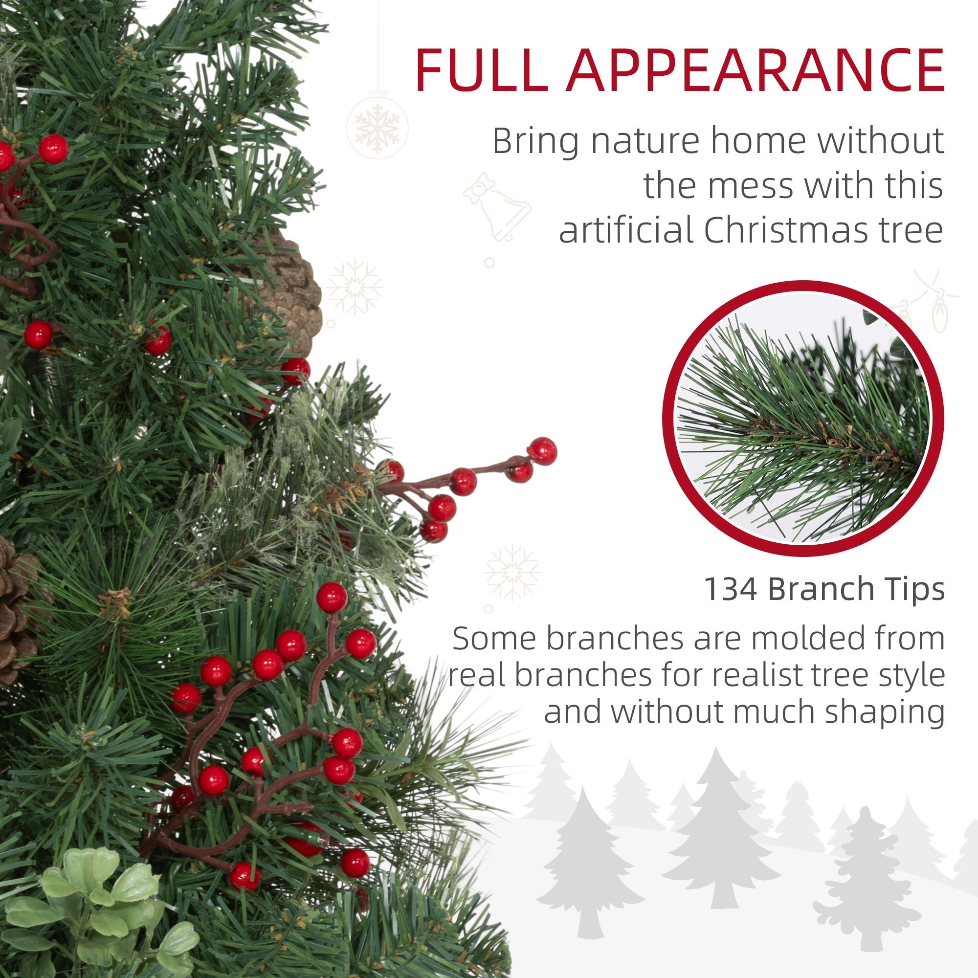 2ft Pre-Lit Artificial Christmas Tree 2-Pack with Berries-Home Furnishings > Holiday & Seasonal > Christmas Trees > Pre Lit Christmas Trees-DECOROLALA