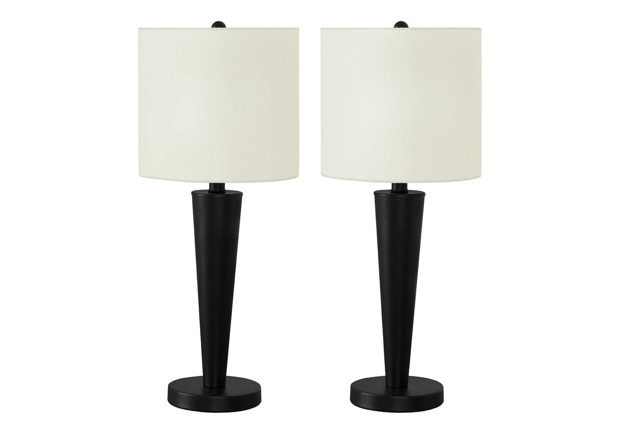 2pc 24"H Table Lamps Nickel/Grey USB-Lighting-DECOROLALA