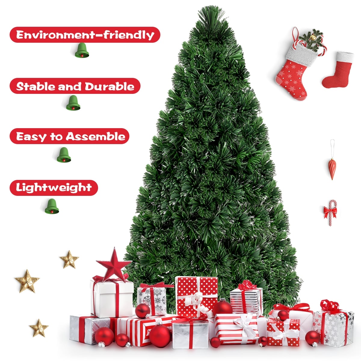 3' / 4' / 5' / 6' Fiber Optic Artificial PVC Christmas Tree-6 ft-Christmas Trees-DECOROLALA
