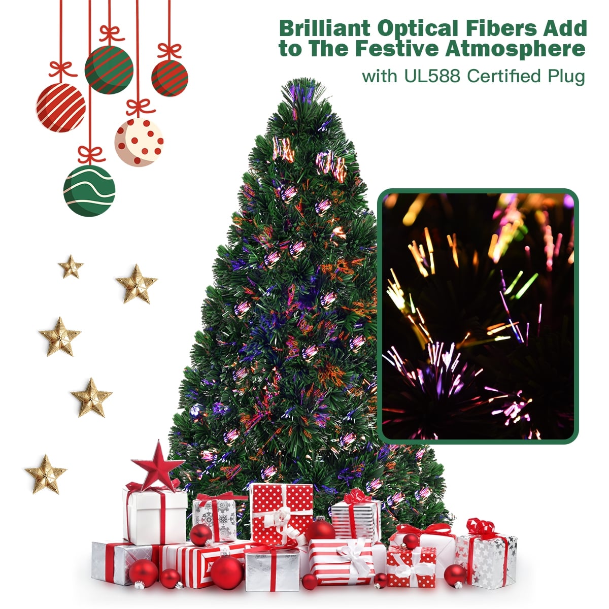 3' / 4' / 5' / 6' Fiber Optic Artificial PVC Christmas Tree-6 ft-Christmas Trees-DECOROLALA