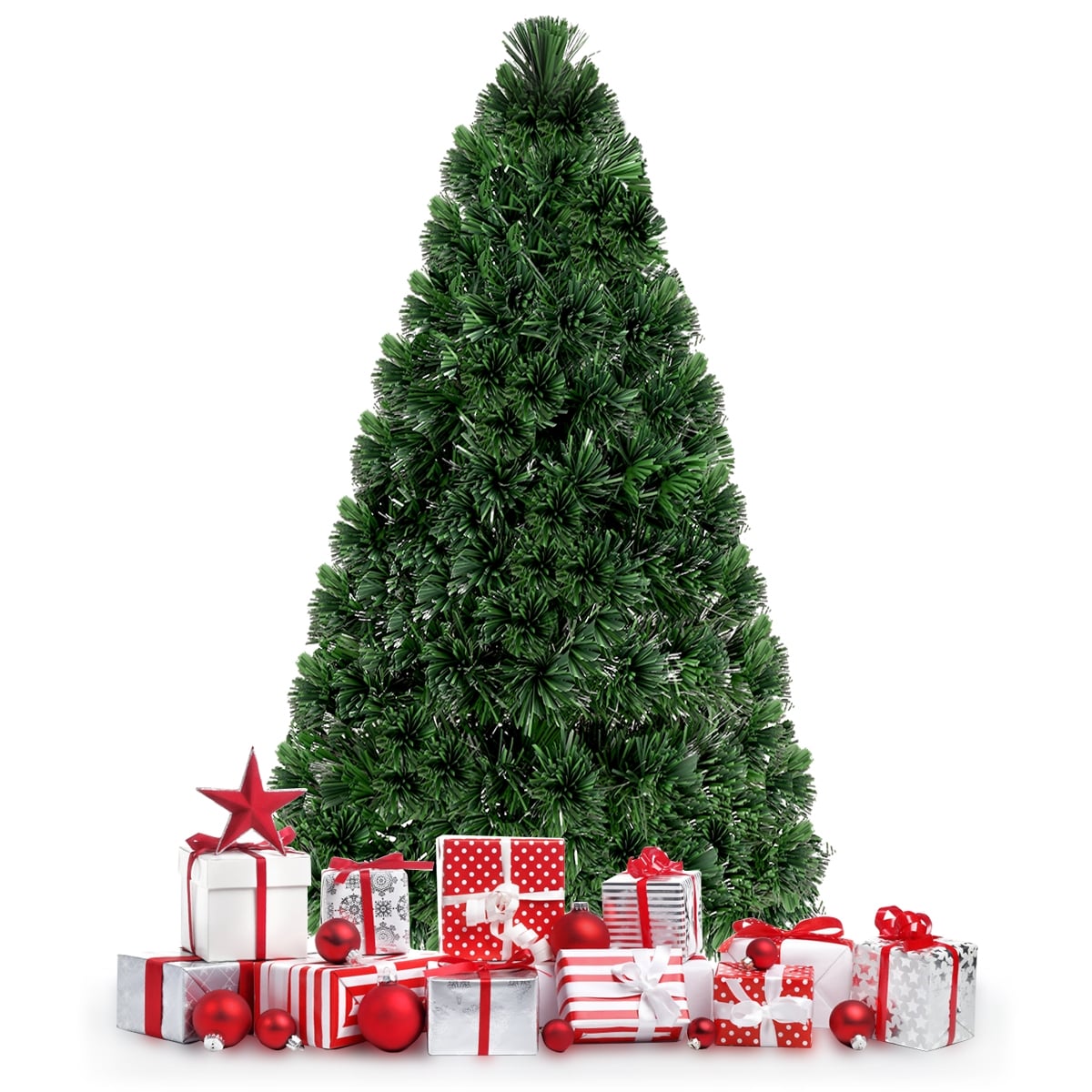 3' / 4' / 5' / 6' Fiber Optic Artificial PVC Christmas Tree-6 ft-Christmas Trees-DECOROLALA