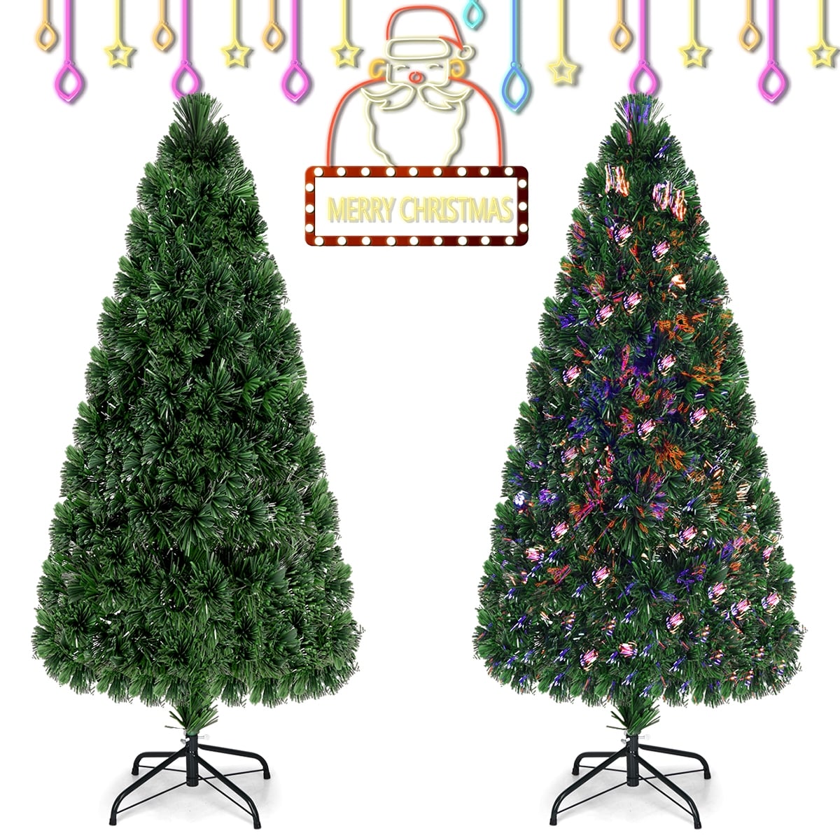 3' / 4' / 5' / 6' Fiber Optic Artificial PVC Christmas Tree-6 ft-Christmas Trees-DECOROLALA