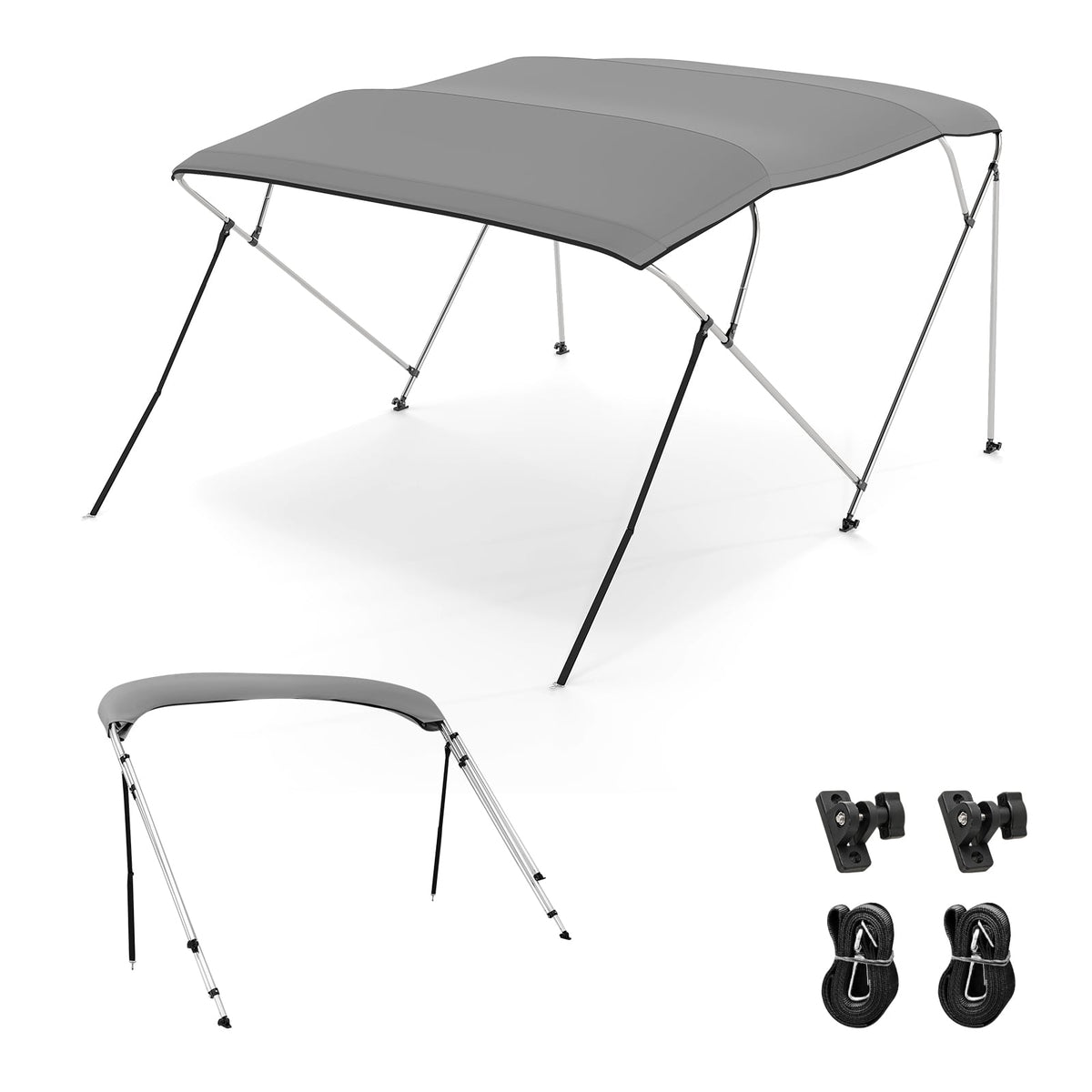 3-Bow/4-Bow Boat Bimini Top Sun Shade Boat Canopy with Storage Boot-4-Bow-Water Sports-DECOROLALA