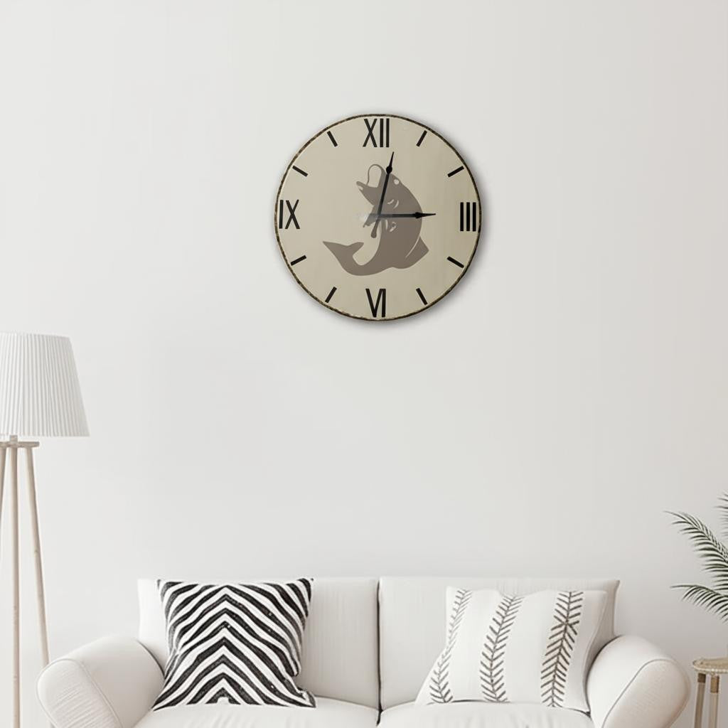 3" Circle Black Wood Analog Wall Clock-Wall Clocks-DECOROLALA