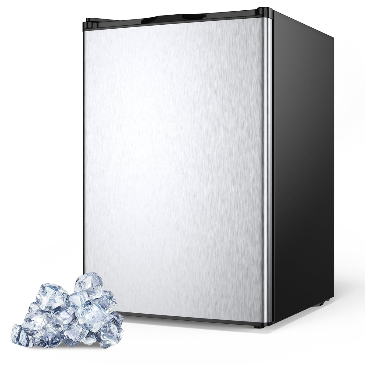 3 Cubic Feet Compact Upright Freezer with Stainless Steel Door-Refrigerators-DECOROLALA