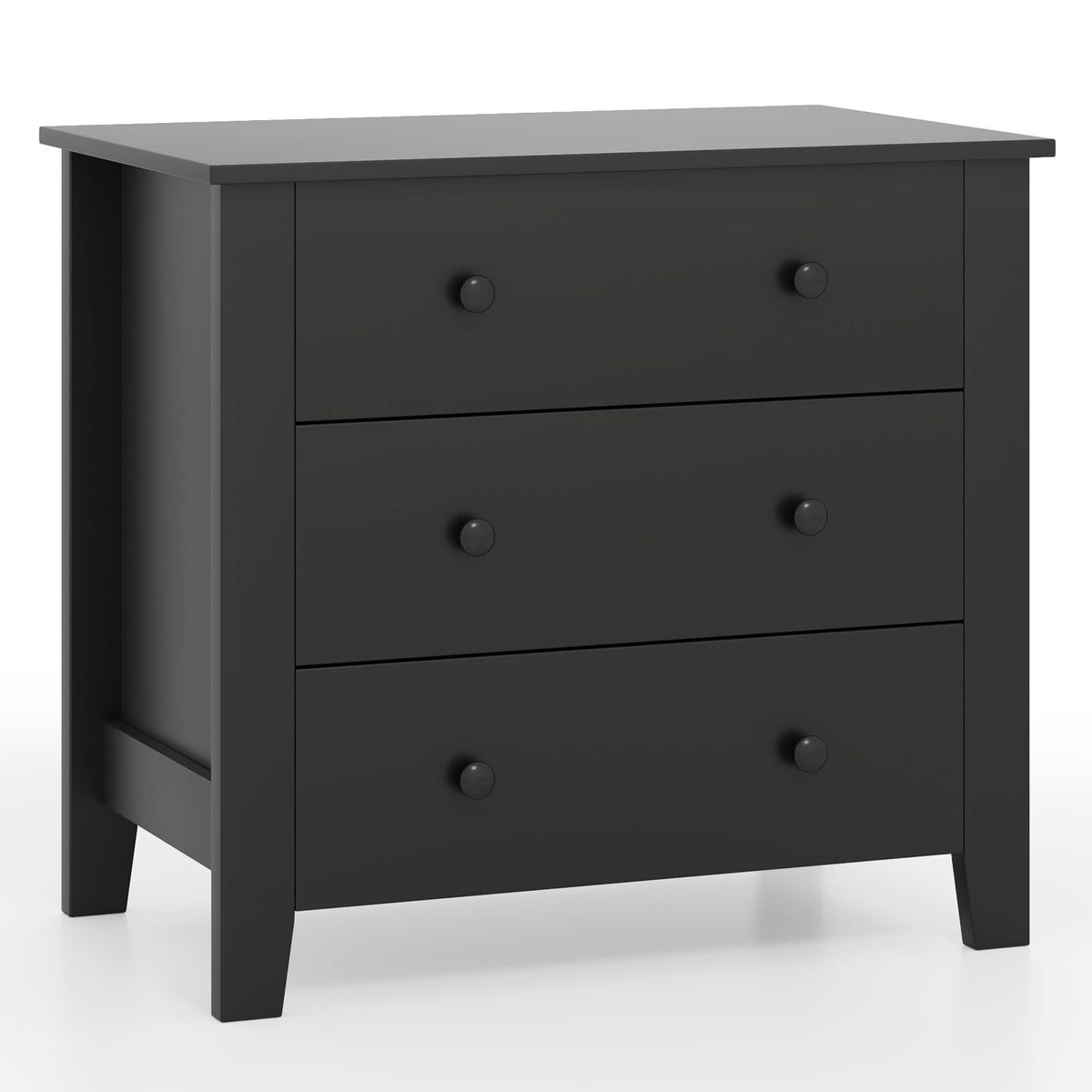 3 Drawer Dresser Chest - Black Wood Grain (min order qty 2)-Dressers & Chests-DECOROLALA