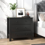 3 Drawer Dresser Chest - Black Wood Grain (min order qty 2)-Dressers & Chests-DECOROLALA