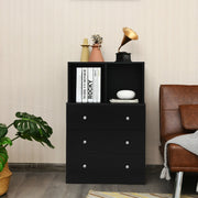 3 Drawer Dresser with Cubbies - Black (min order qty 2)-Dressers & Chests-DECOROLALA