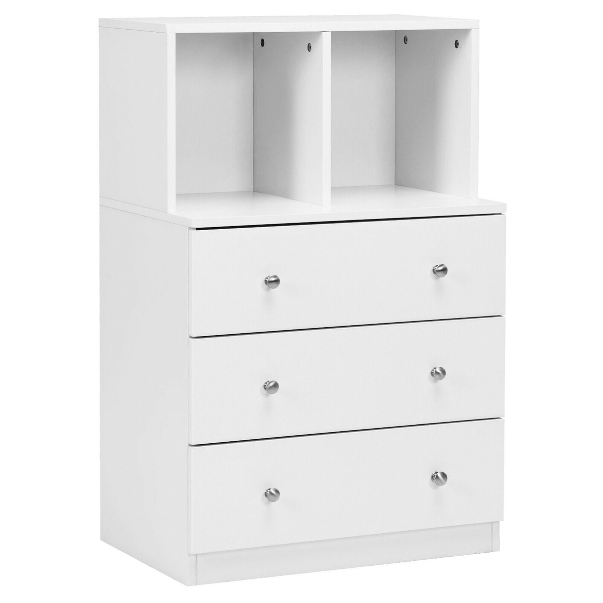 3 Drawer Dresser with Cubbies - White (min order qty 2)-Dressers & Chests-DECOROLALA