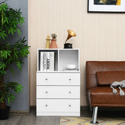 3 Drawer Dresser with Cubbies - White (min order qty 2)-Dressers & Chests-DECOROLALA