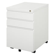 3 Drawer Filing Cabinet Lockable White Steel-DECOROLALA