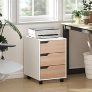3-Drawer Mobile File Cabinet & Printer Stand - Oak-Office Products > Office Furniture > Office Cabinets & Cupboards-DECOROLALA
