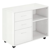 3-Drawer Mobile File Cabinet & Printer Stand - White-Office Products > Office Furniture > Office Cabinets & Cupboards-DECOROLALA