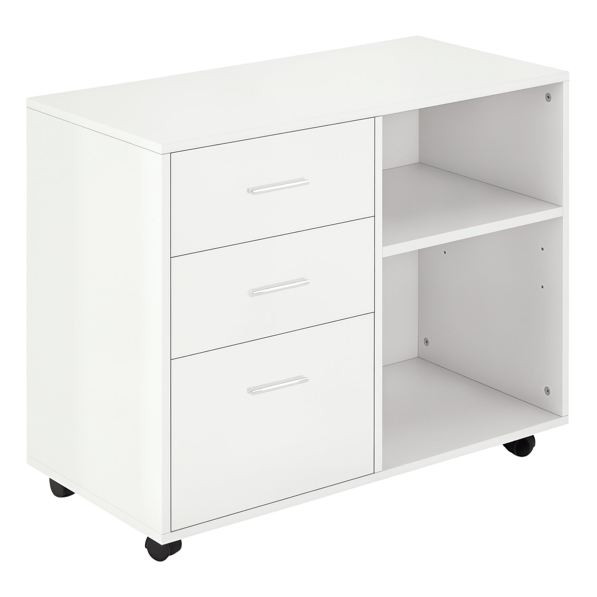 3-Drawer Mobile File Cabinet & Printer Stand - White-Office Products > Office Furniture > Office Cabinets & Cupboards-DECOROLALA