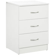 3-Drawer Modern Wood Nightstand - White 22.8" H-Home Furnishings > Bedroom Furniture > Bedside Tables-DECOROLALA