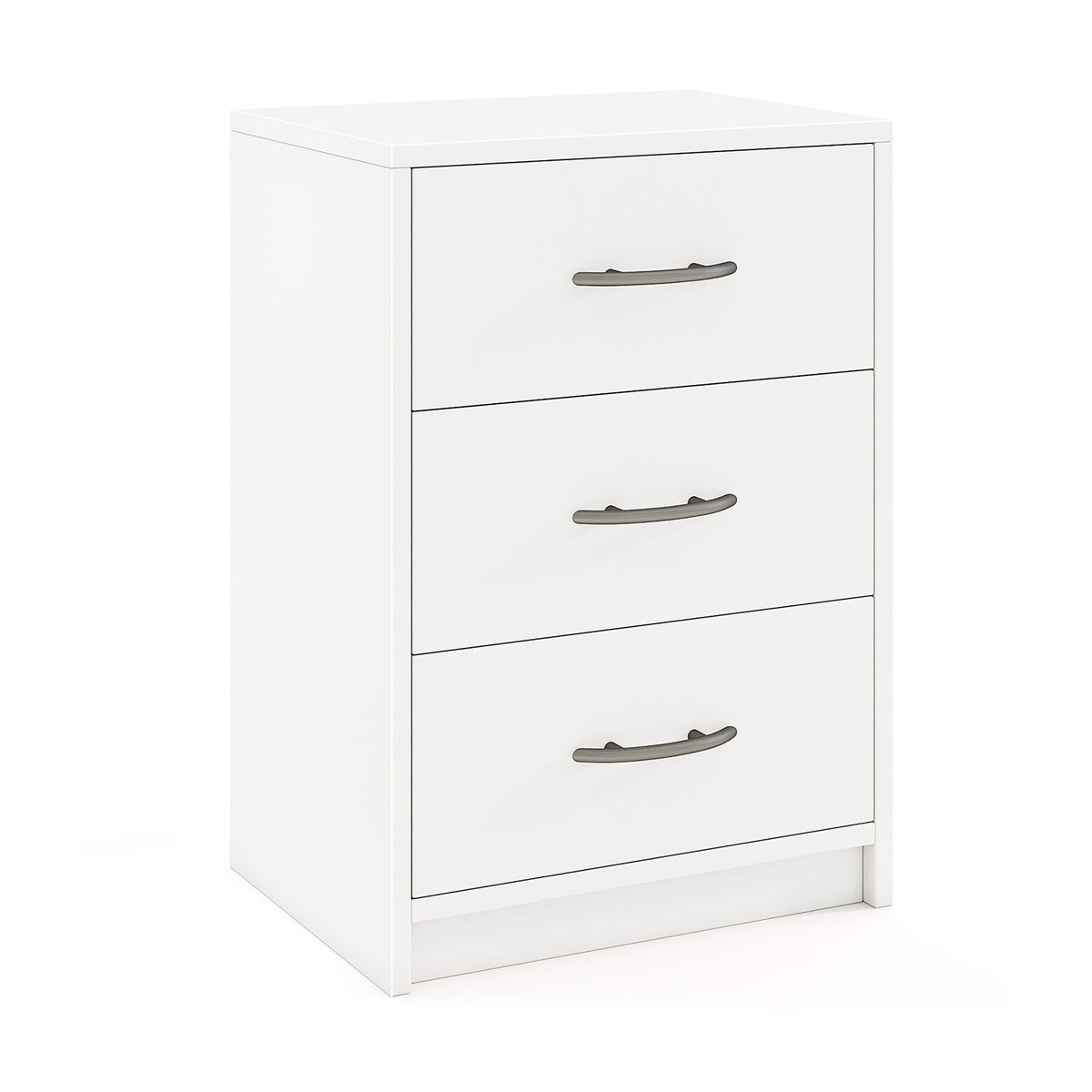 3 Drawer Nightstand with Storage for Living Room-White-Nightstands-DECOROLALA