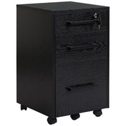 3-Drawer Rolling File Cabinet with Lock - Black 25.7" H-Office Products > Office Furniture > Office Cabinets & Cupboards-DECOROLALA
